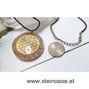Orgon Anhänger: Sonnenstein & Blume des Lebens